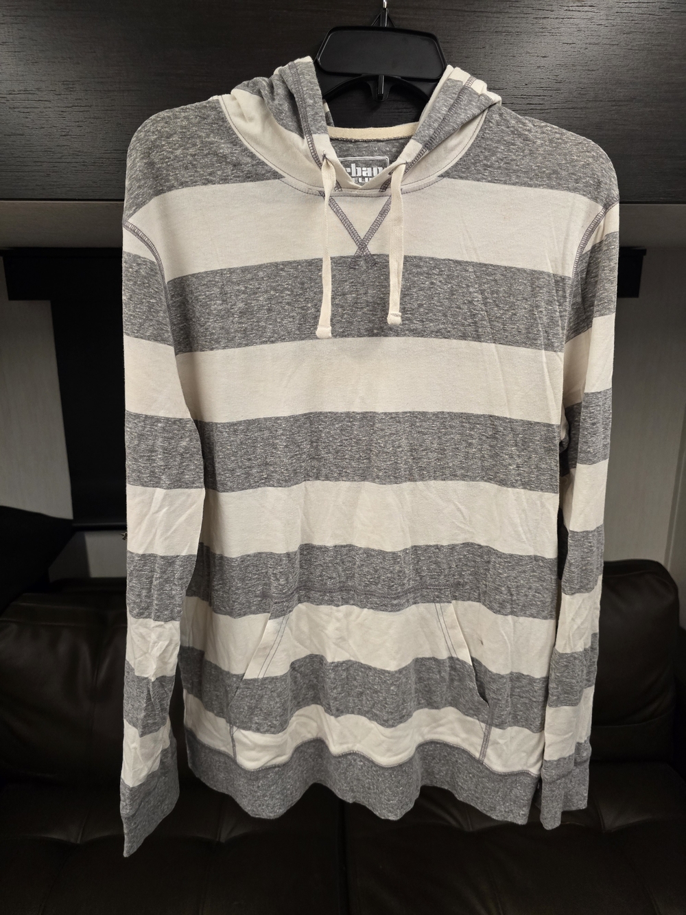 urban pipeline Gray & White Striped Hooded Pullover